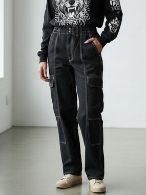 BDG Black Relaxed Skate Jean with Contrast Stitching